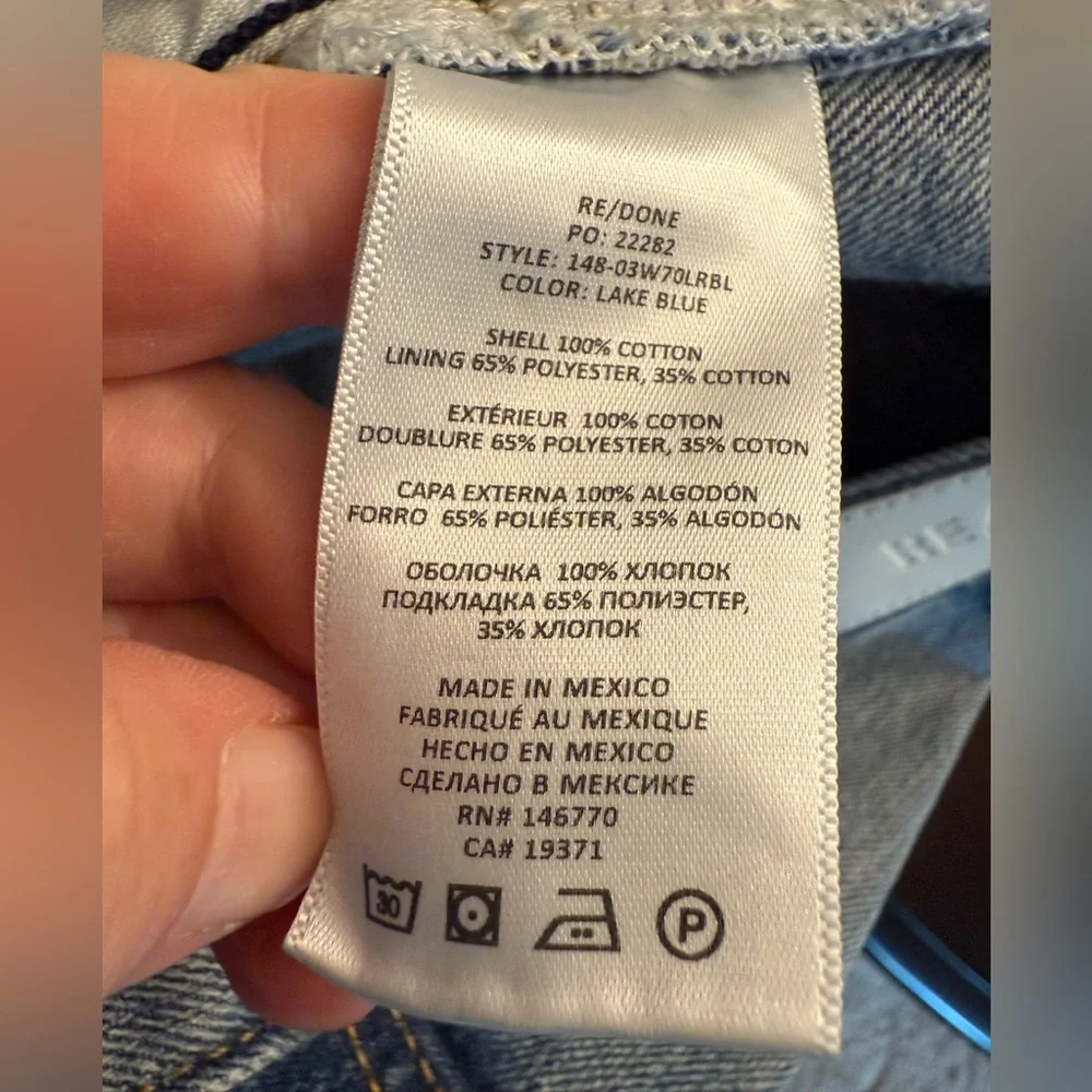 New Re/Done 70s Low Rise Bell Bottom Jeans in Lake Blue, Size 30. - Picture 8 of 14